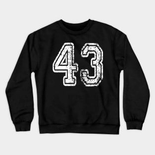 Number 43 Grungy in white Crewneck Sweatshirt